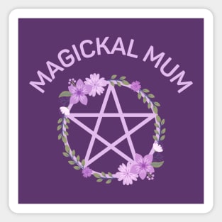 Magickal Mum Purple Lilac Floral Pentacle Cheeky Witch® Sticker